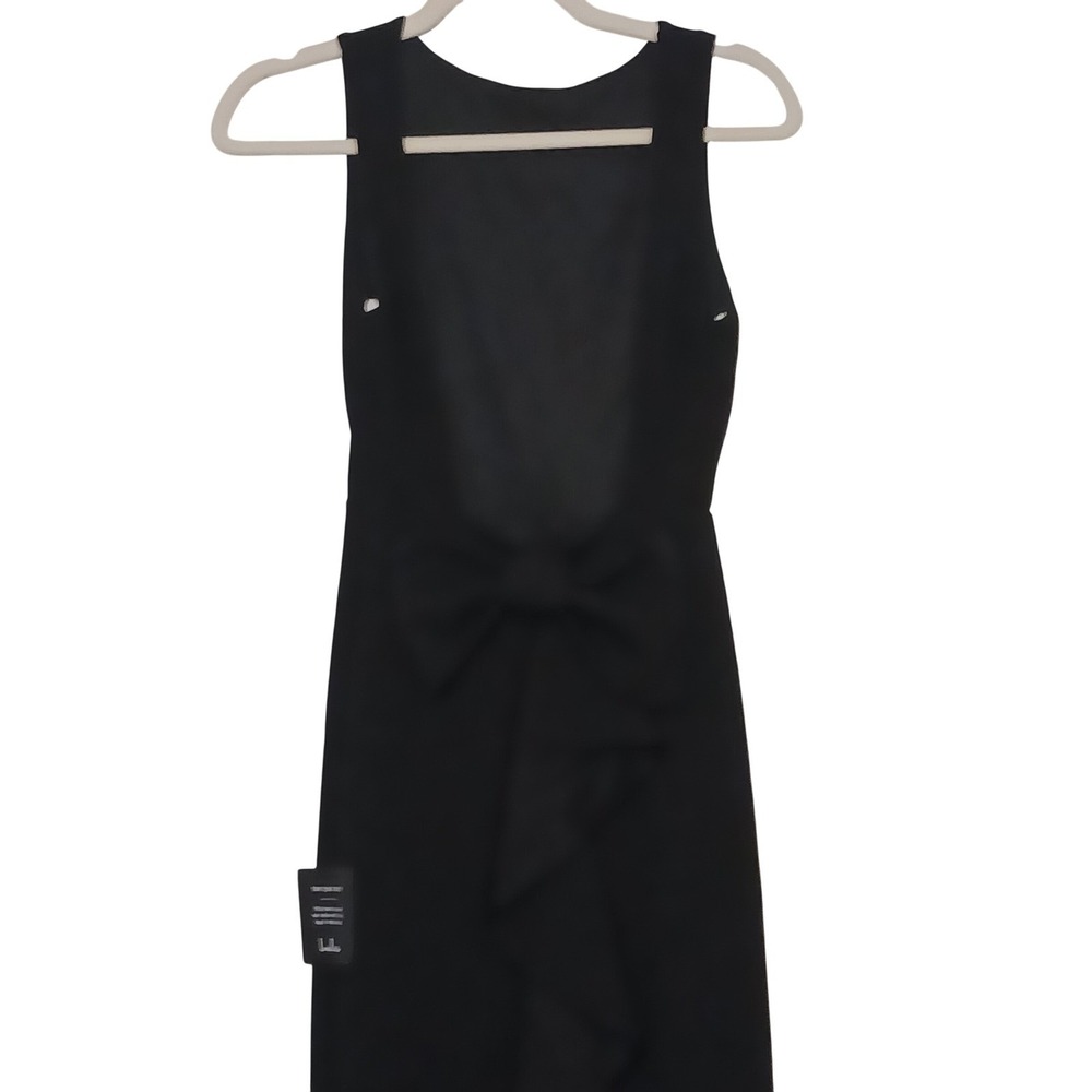 NWT Lulus Exquisite Refinement Black Backless Bow Ruffled Maxi Dress S Formal - Picture 8 of 14